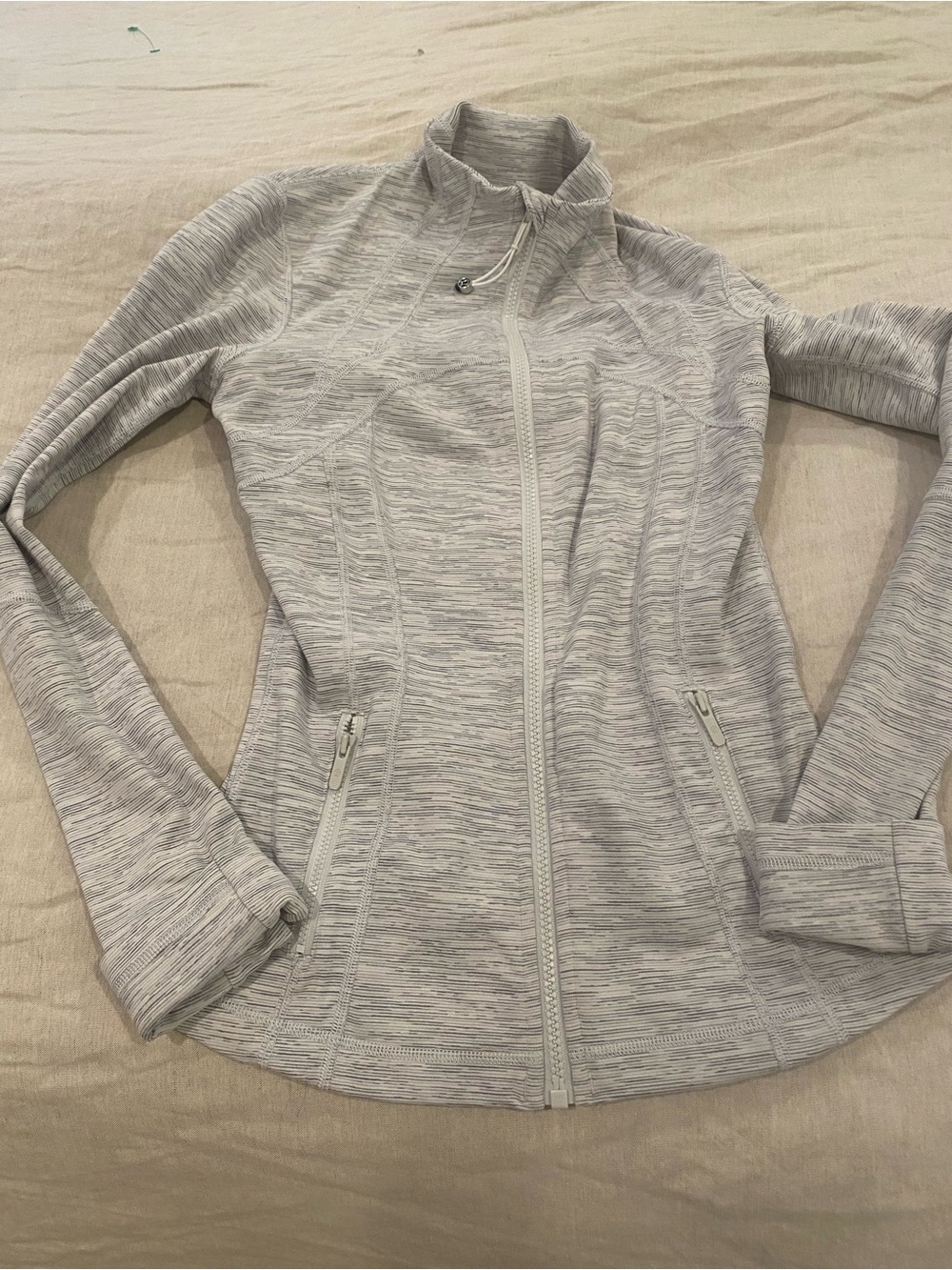 lululemon athletica Heathered Light Gray Full-Zip Utility Jacket